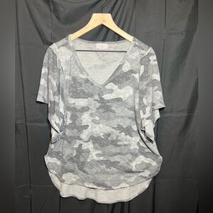 Hopely Gray Camo V-Neck Tee